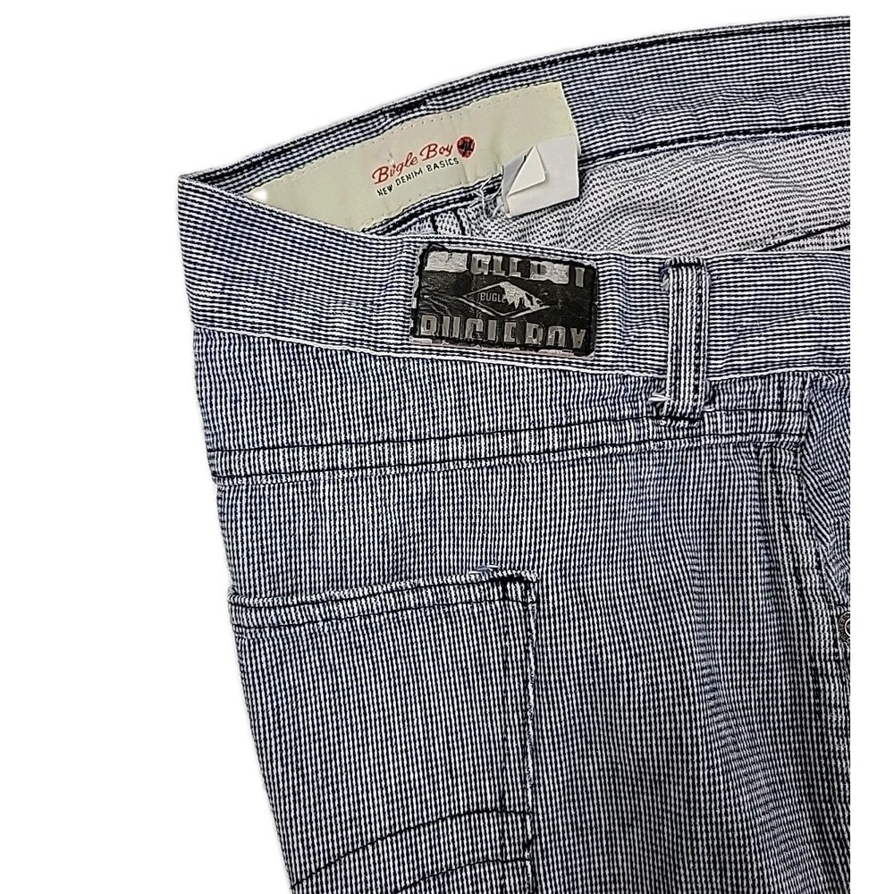 VTG Bugle Boy Mens Shorts 42 Blue CHECKED Classic 80s 90s 100% Cotton Pockets US